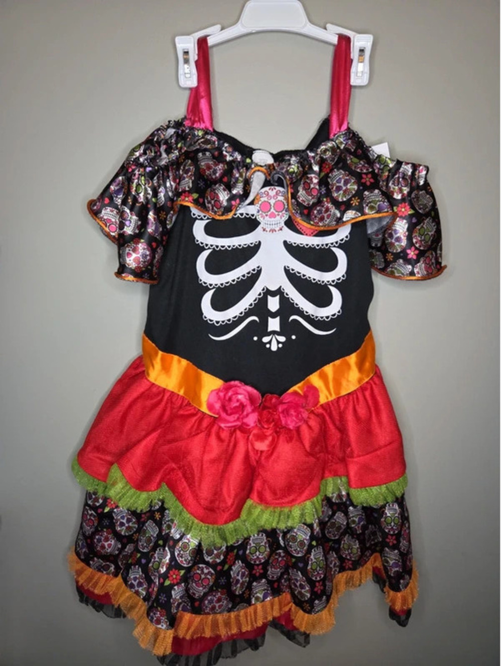 Sugar Skull Dress Costume Girls 8/10